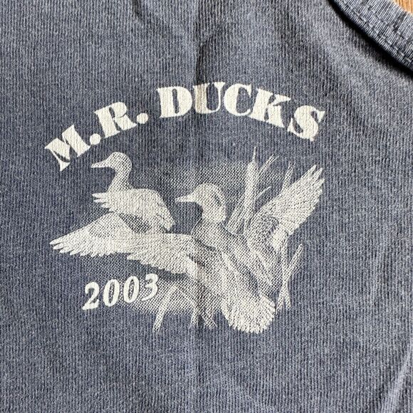 Vtg Anvil Authentic Pigment Mr Ducks 2003 Faded Blue Men's Tank Top Size M - Picture 7 of 7